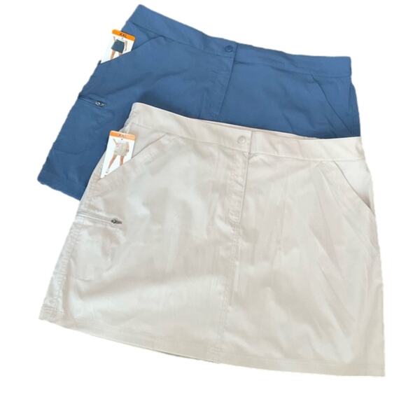 32 Degrees Dresses & Skirts - 32 Degrees Women's Tech Skorts Indigo Beige 2 PAIRS Size XXL NWT